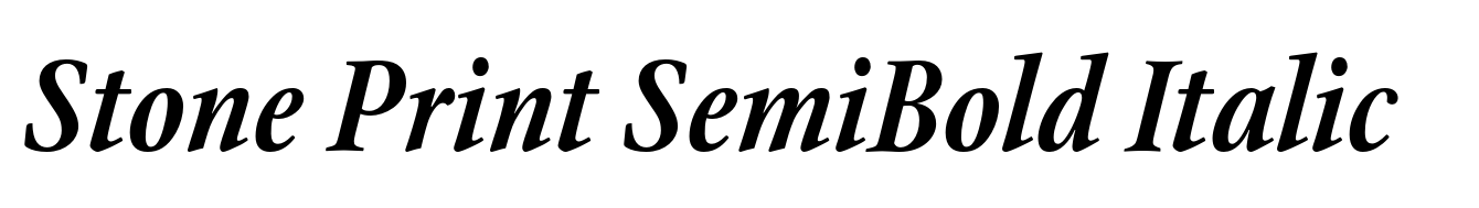 Stone Print SemiBold Italic